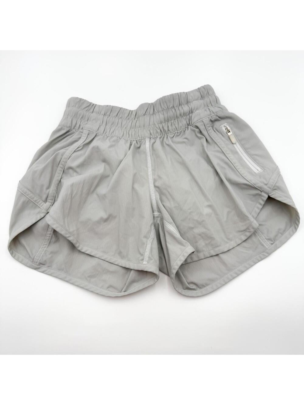 Lululemon Low-Rise Lined 3.5” Running Shorts White Gray Athletic Women’s Size 4